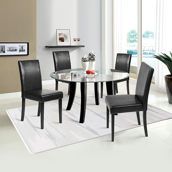 FDW Dining Chairs Set of 4,Dining Room Chairs,Side PU Cushion Chairs with Wat...