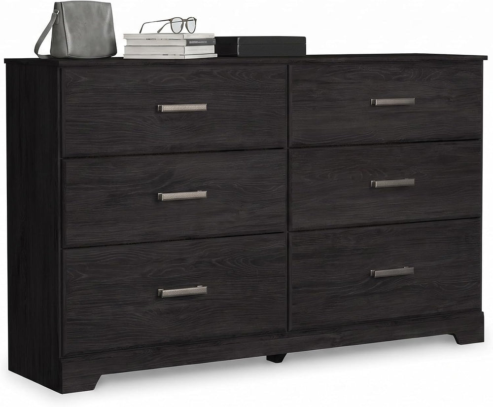 Signature Design by Ashley Belachime 6 Drawer Black Wood Bedroom Dresser