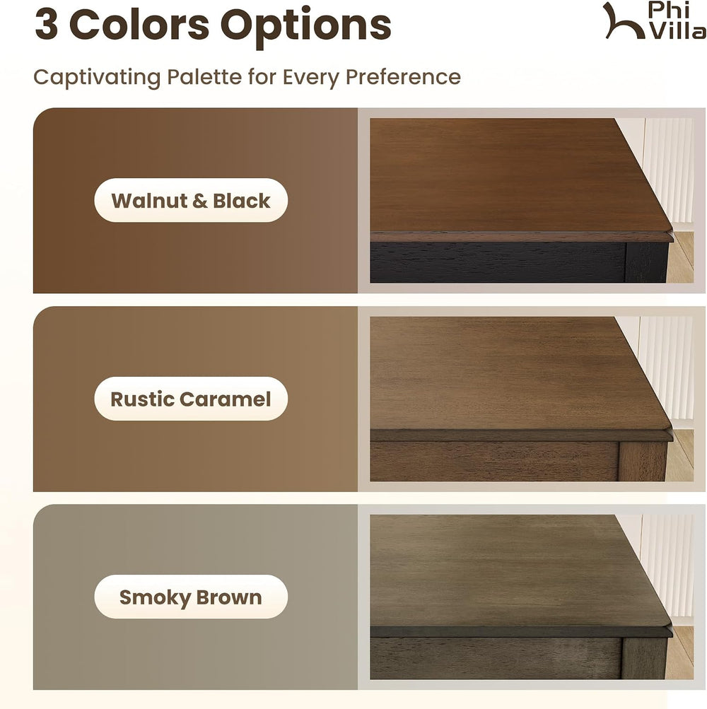 PHI VILLA Dining Table Set for 4, Kitchen Table Set with Bench and Chairs, So...