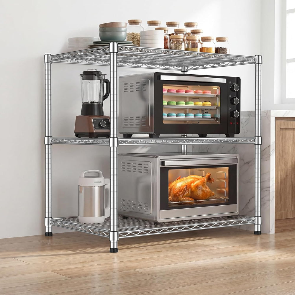 24"Depth Metal Wire Shelving Unit Storage Shelves Adjustable Kitchen she...
