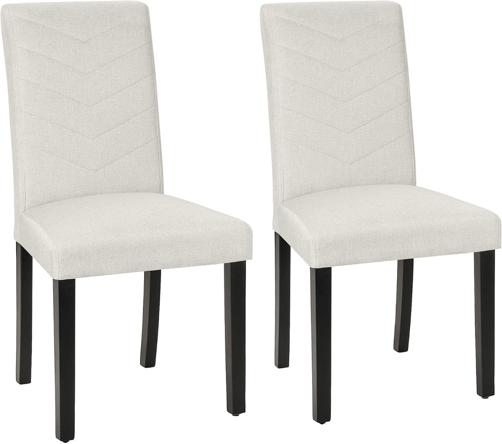 VECELO Upholstered Dining Chairs Set of 2, Fabric Wood Legs High Back for Kit...