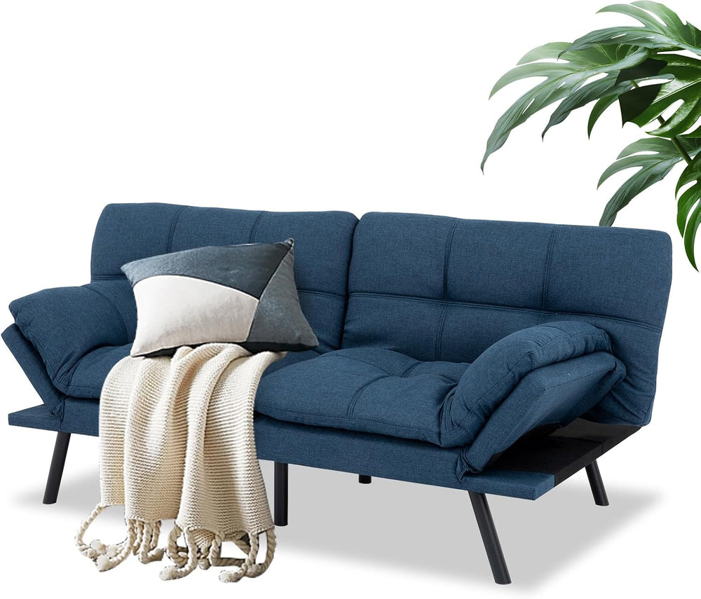 MUUEGM Futon Convertible Sofa Bed, Memory Foam Sleeper Couch,Modern Loveseat ...