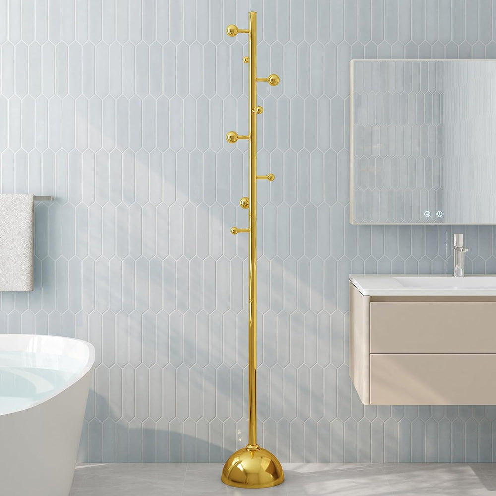 Metal Freestanding Coat Tree with 8 Hooks, Sturdy Coat Rack Stand with Sturdy...