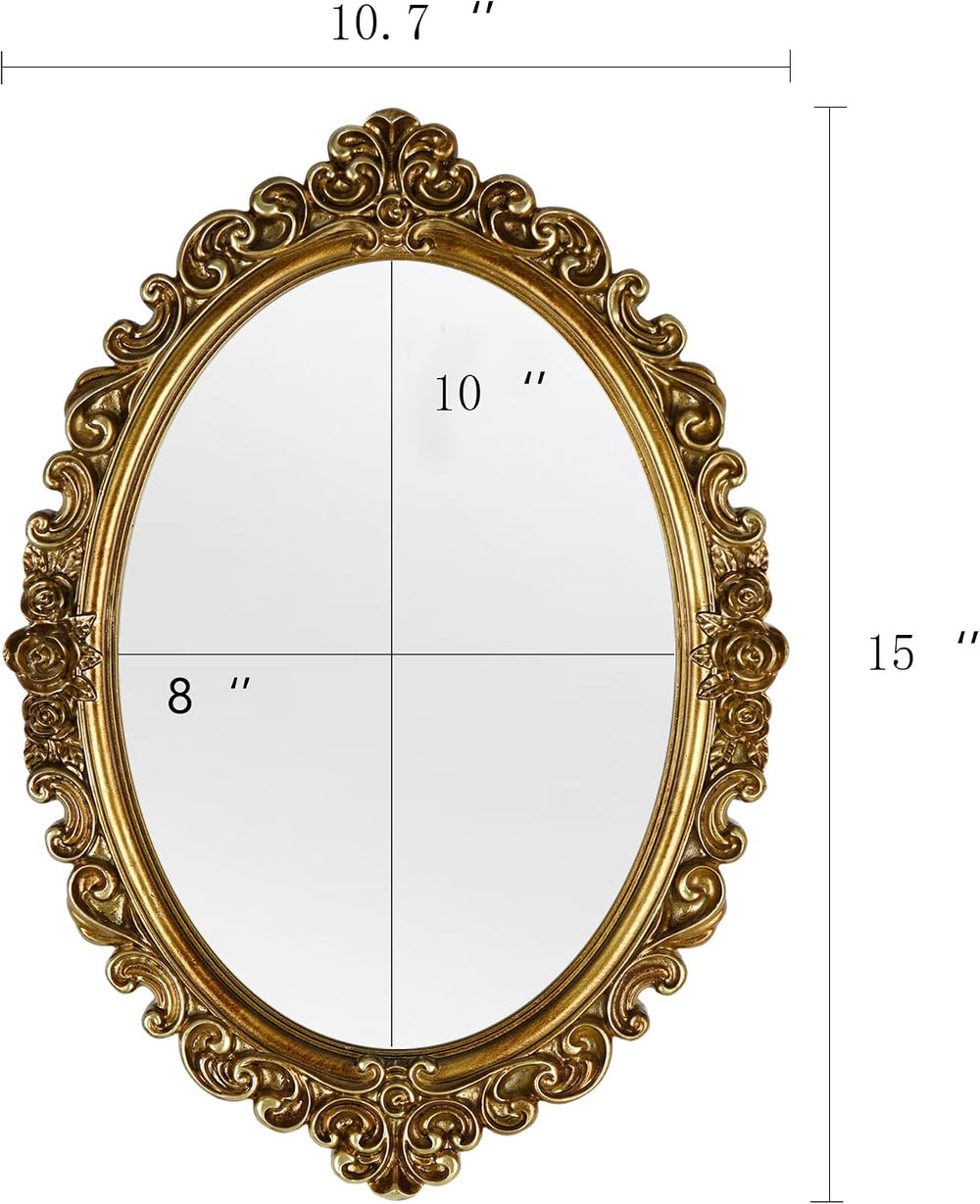 OIGUMR Small Oval Wall Mirror Resin Frame Size:15 x 10.7 inch