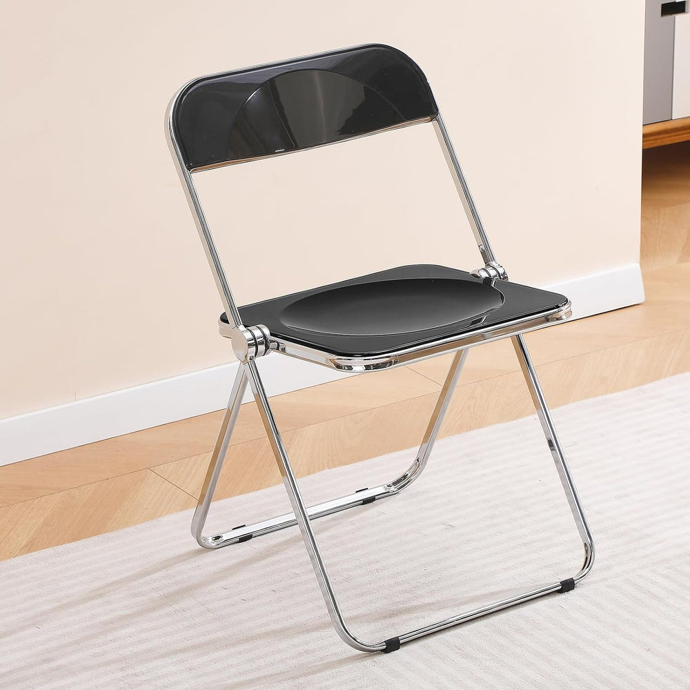 Acrylic Folding Chair Morden Chrome Chair-Black