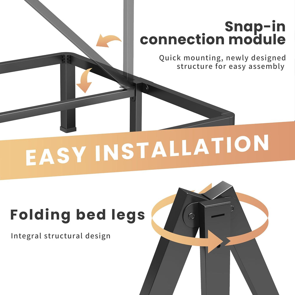 VIPSHOW 14 Inch Full Heavy Duty 3500lbs Bed Frame with Round-Corner