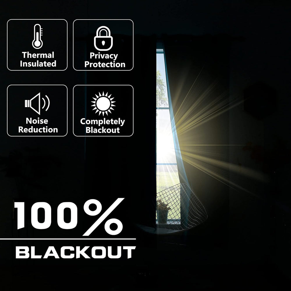 Blackout Curtains 72 Inch Extra Wide for Bedroom Sliding Glass Patio Door,2 P...