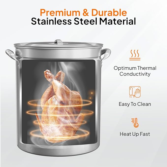 Bonnlo 62QT Stainless Steel Stock Pot