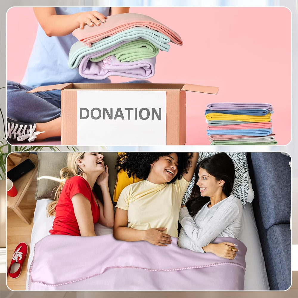 10PCS Pastel Fleece Blankets Bulk 50 X 60, Soft Lightweight Throw Blanket Kit...