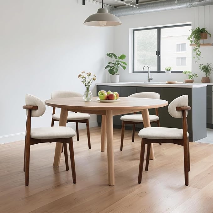 Farmhouse Dining Chairs Set of 4, Mid Century Modern Wooden Dining Room Chair...