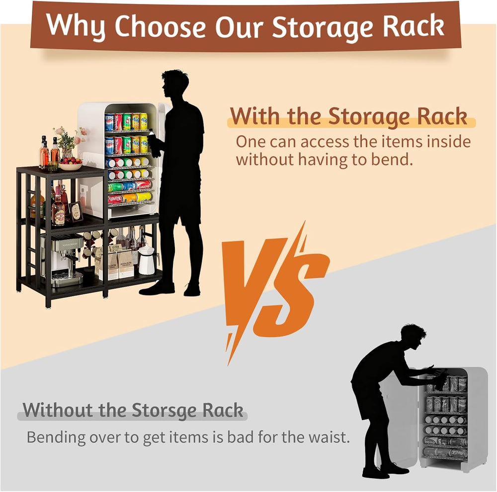 METYERRY 5-Tier Mini Fridge Stand, Bakers Rack with Storage,Multi-Purpose Mic...