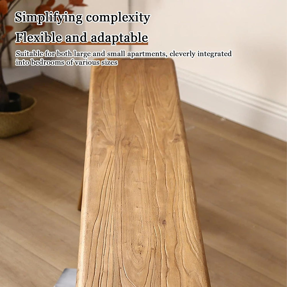 19“ Farmhouse Wooden Living Room Dining Indoor Multifunctional Elm Benches Wo...
