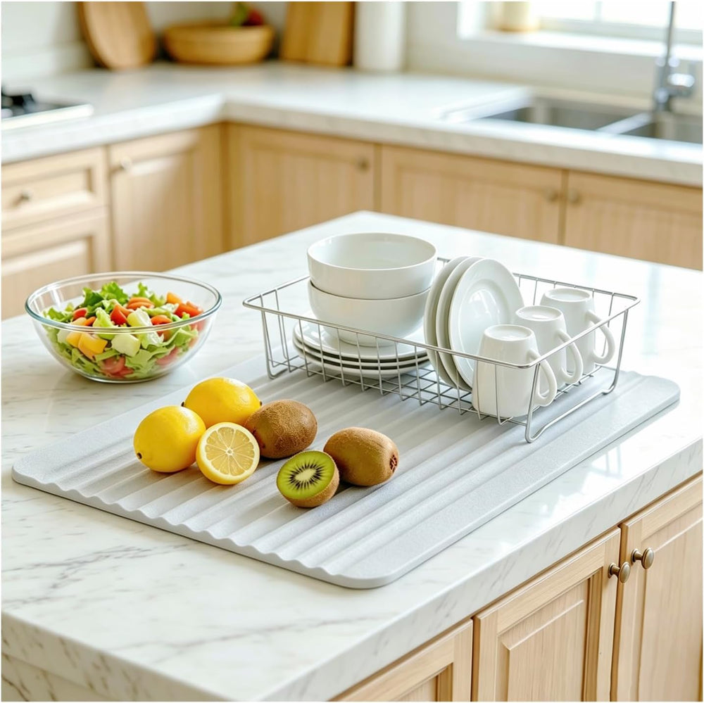 Stone Bath Mat Diatomaceous Earth Shower Mat Non-Slip Ultra Absorbent Durable...
