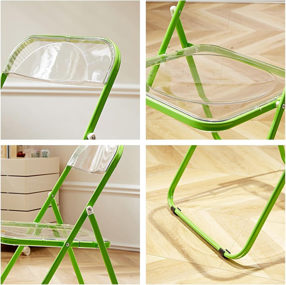 Acrylic Folding Chairs, Clear Foldable and Stackable, PVC Plastic Panel &...