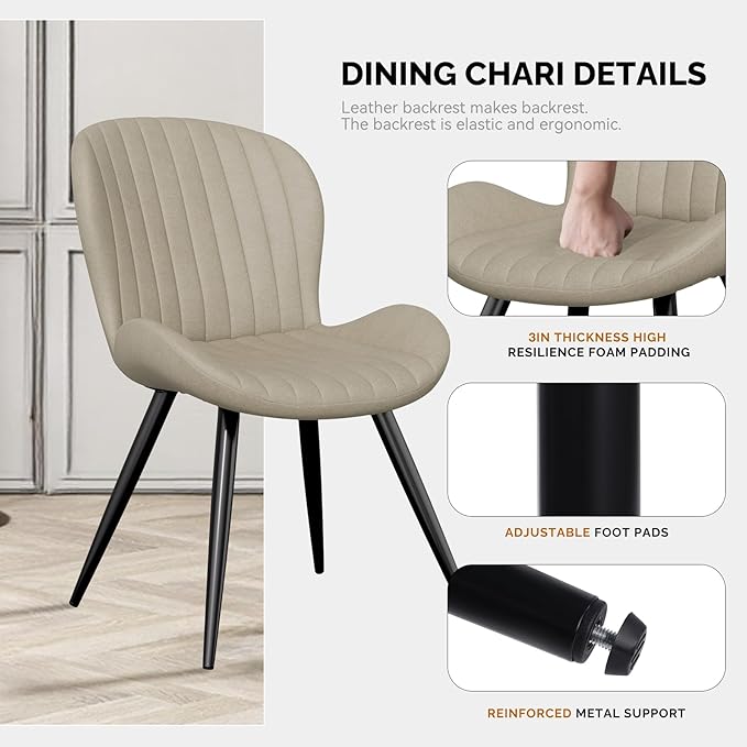 Nalupatio Dining Chairs Set of 6, Modern Dining Room Chairs Comfy Backrest Th...