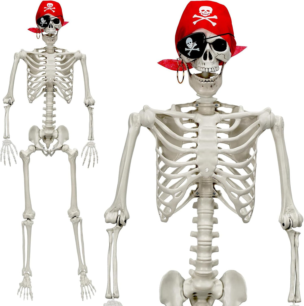 MyoGrip 5.5 FT Skeleton Halloween Decorations, Posable Full Body Life-Size Sk...