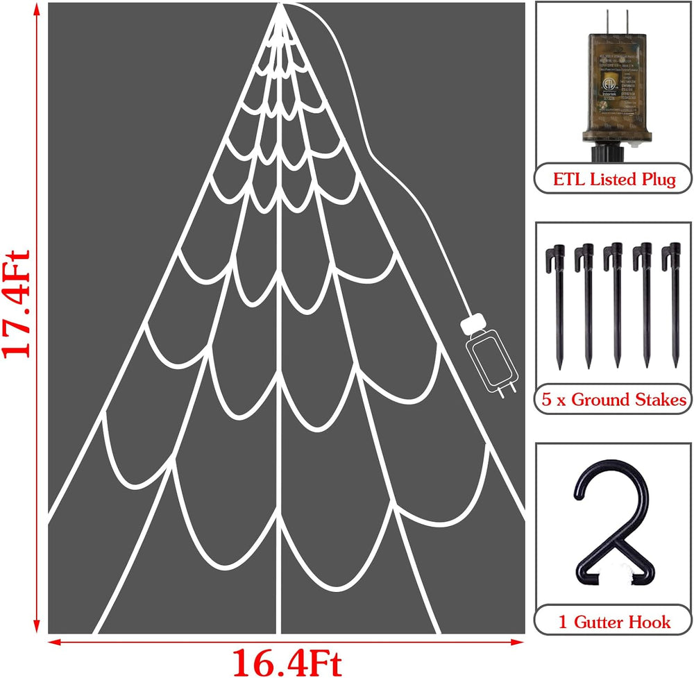 Halloween Decorations Outdoor Spider Web: Giant Light Up Spider Web Decor