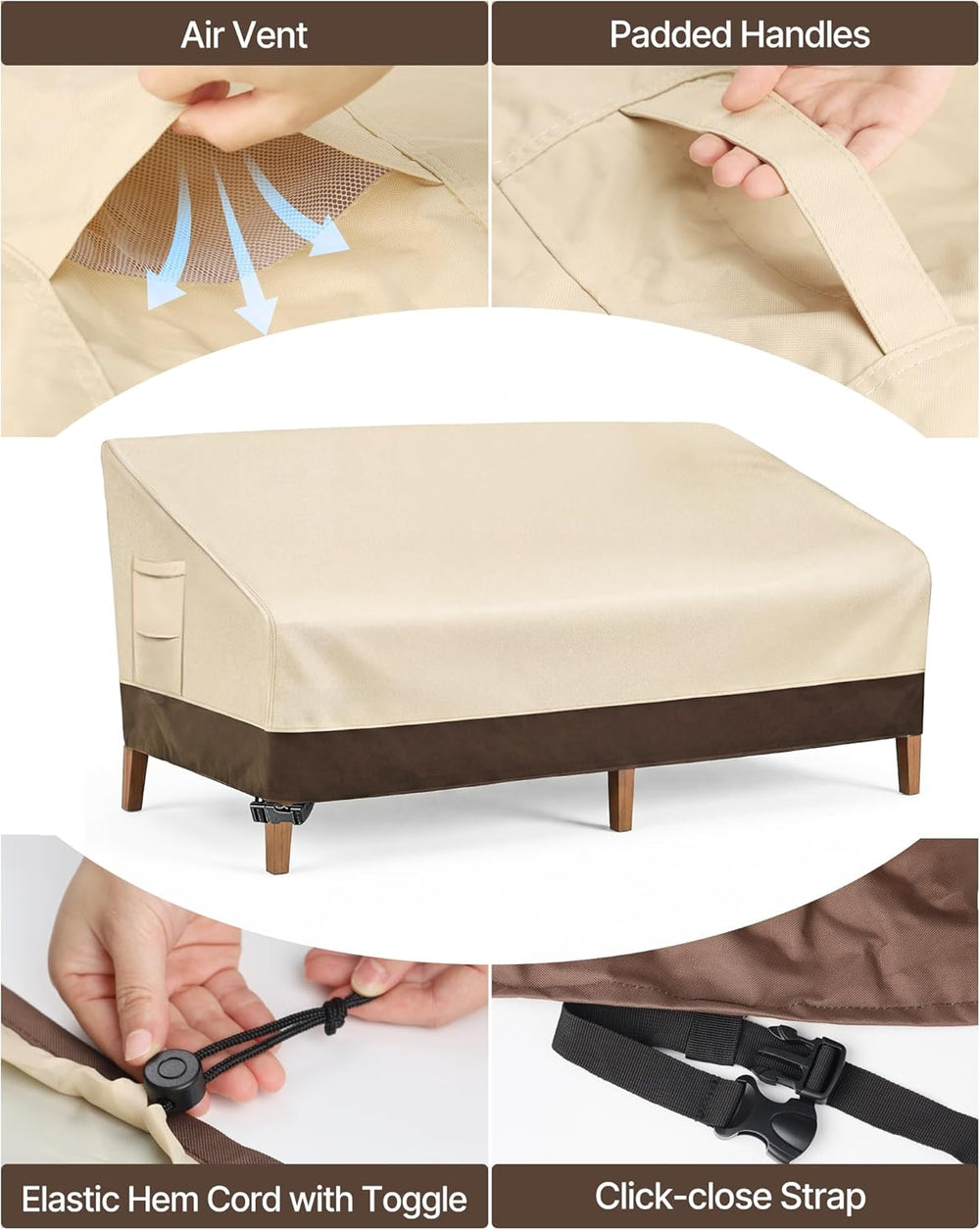 Vailge Patio Sofa Cover 3-Seater & Outdoor Couch Cover Waterproof