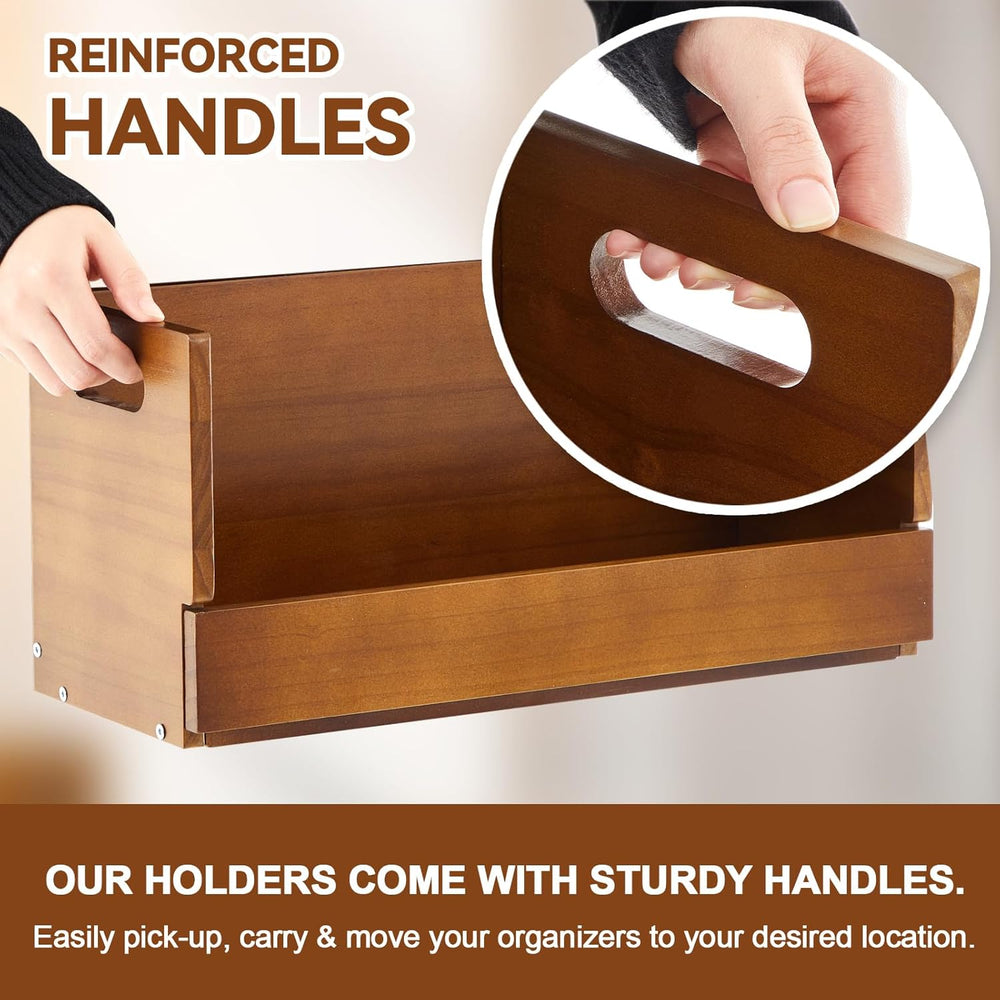 CroBlissful 4 Pack Wooden DVD Storage Organizer Boxes, Holds 104 DVDs (26 Eac...