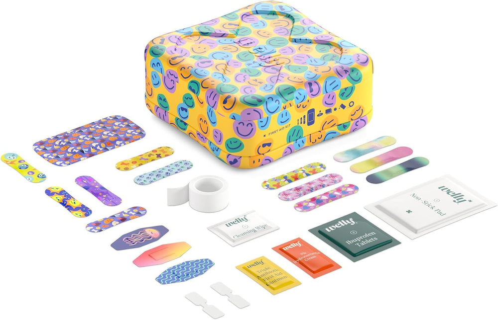 Welly First Aid Kit | FSA Eligible | Adhesive Flexible Fabric and Waterproof ...