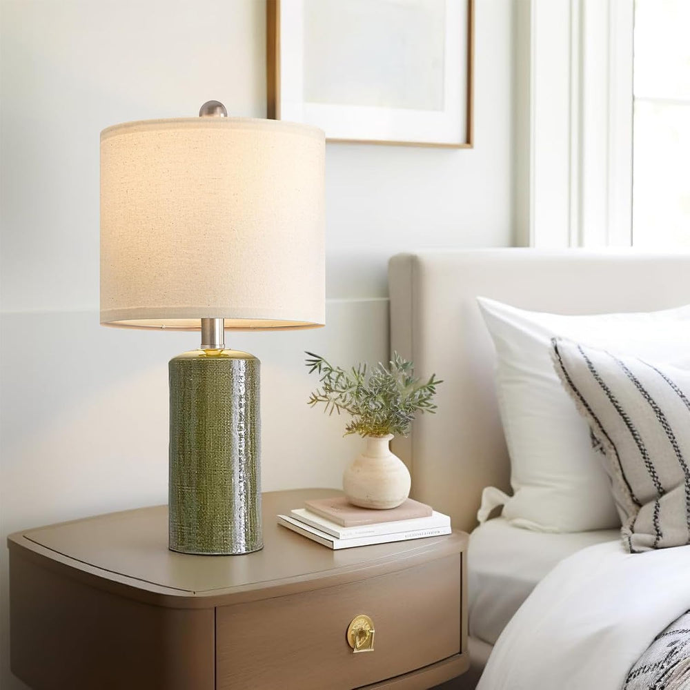 20.25" Small Table Lamps Set of 2 Modern Ceramic Lamps for Living Room
