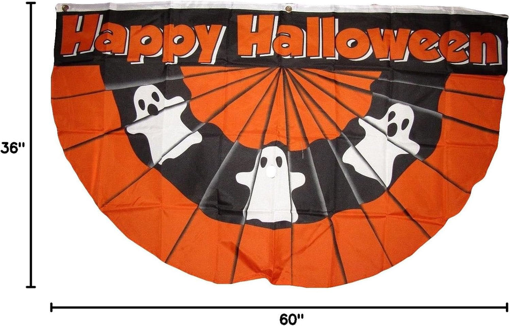 Wholesale Lot 10 Pack 3x5 Happy Halloween Ghosts Ghost Bunting Fan Flag 3'...
