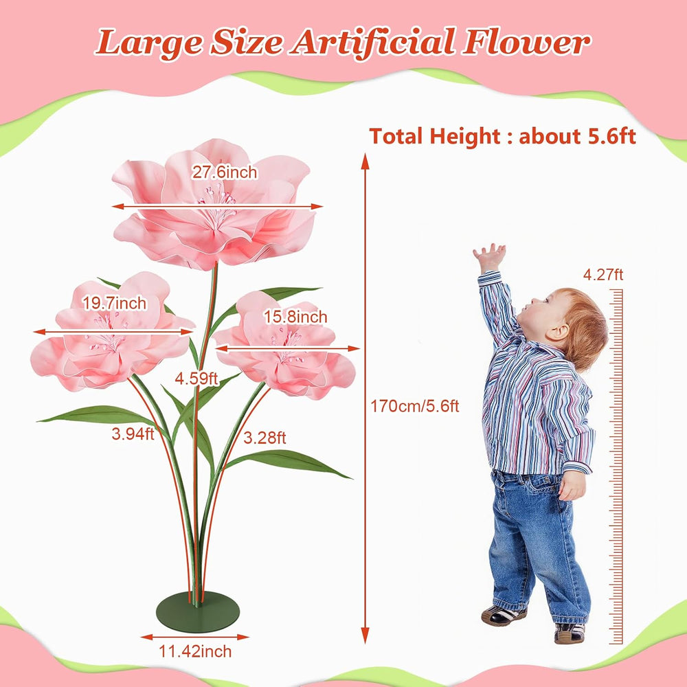 Giant Artificial Flowers for Decoration, 5.6 Ft Large Fake Flowers