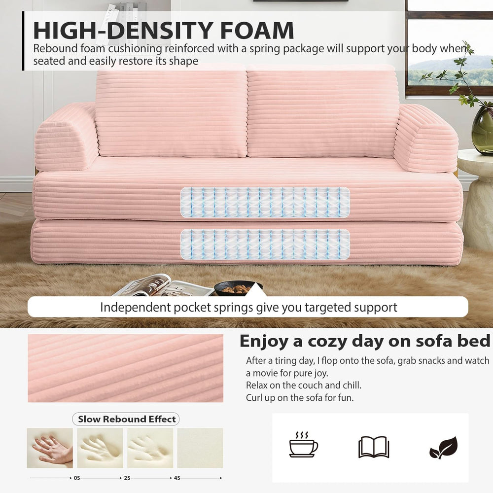 HANXIN 79.5'' Futon Sleeper Sofa Bed, Boneless Couch for Living Room,...