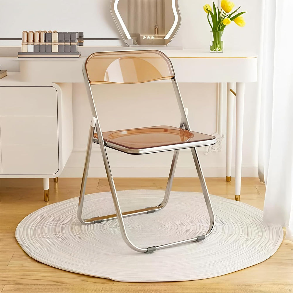 4 Pack Acrylic Folding Chair,Brown