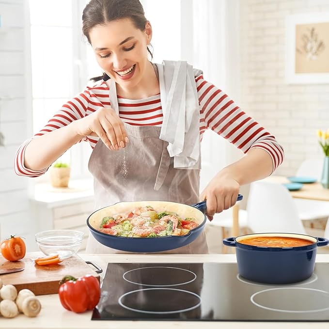 Hisencn Enameled Cast Iron Cookware Set