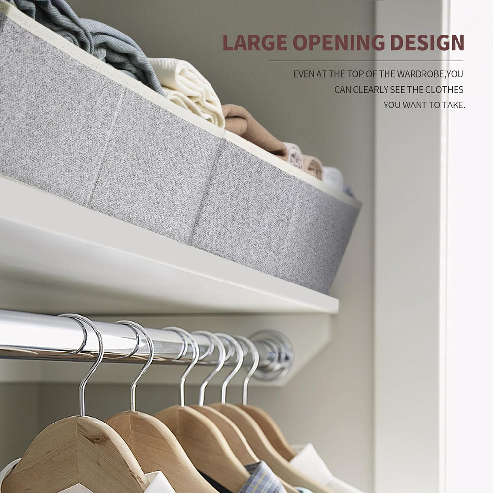 Closet Organizers Bins 6 Packs - Large Closet Shelf Organizer with Handles, F...