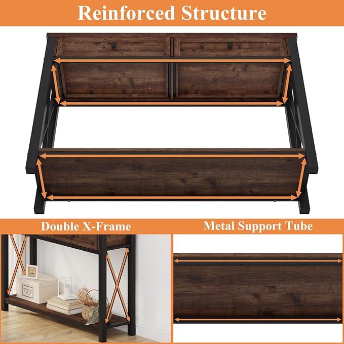 BON AUGURE Console Table with 2 Drawers, Entryway Tables with Storage, Sofa T...