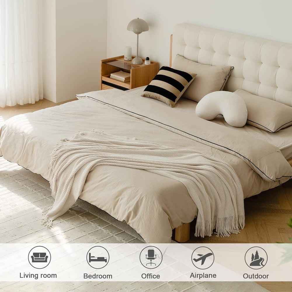 lifein Chenille Throw Blanket 60x80 - Soft Boho Knitted Blanket for Couch Coz...