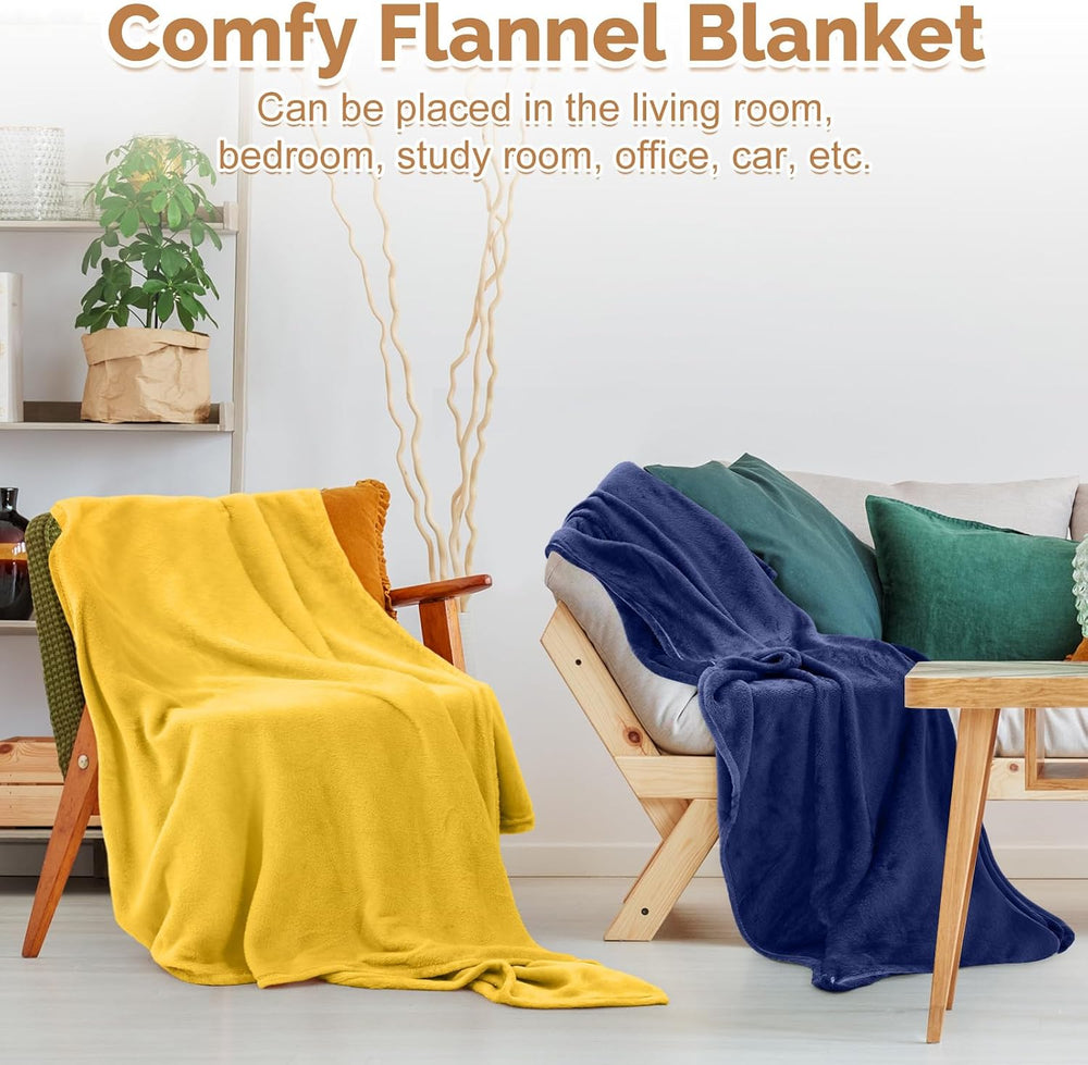Panitay 10 Pcs Fleece Throw Blanket Bulk 50x60 Inch Soft, Rich Color