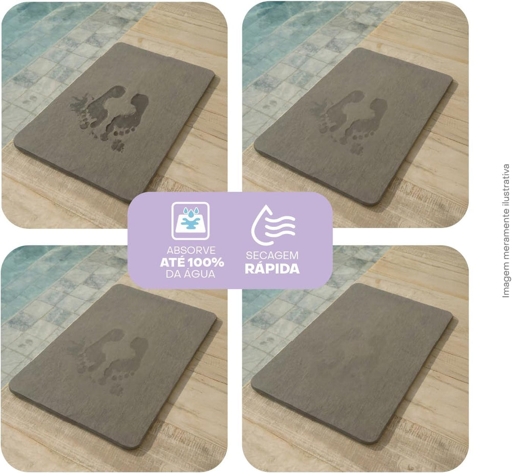 Lyor Stone Bath Mat Diatomaceous Earth – Quick Dry Bathroom Shower Mat, Super...