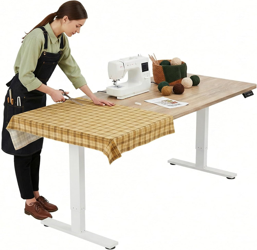 TIQLAB Electric Adjustable Sewing Table, 47"x24" Workbench Adjustab...