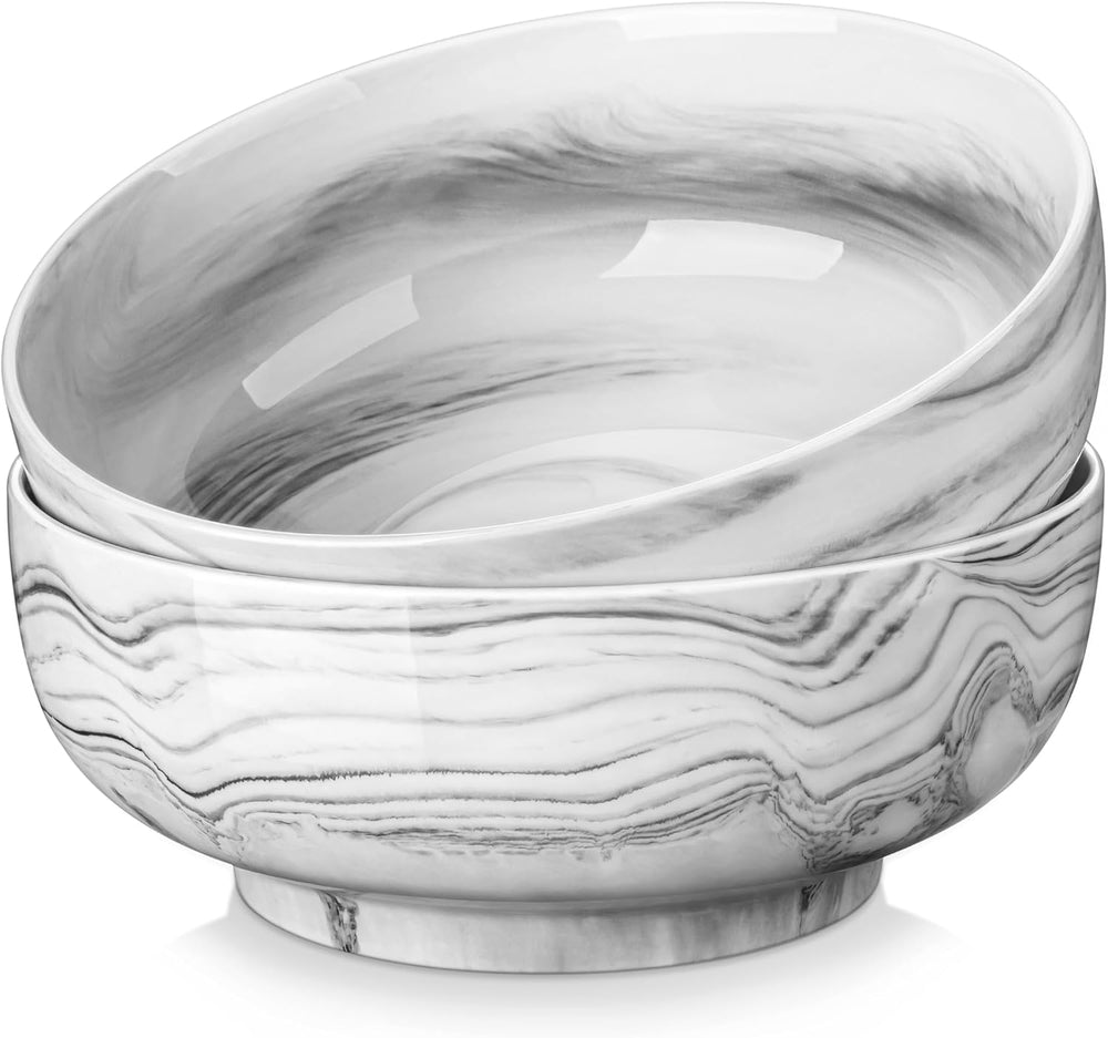 MALACASA Salad Bowls, 114 OZ Extra Large Serving Bowls Set of 2, Porcelain