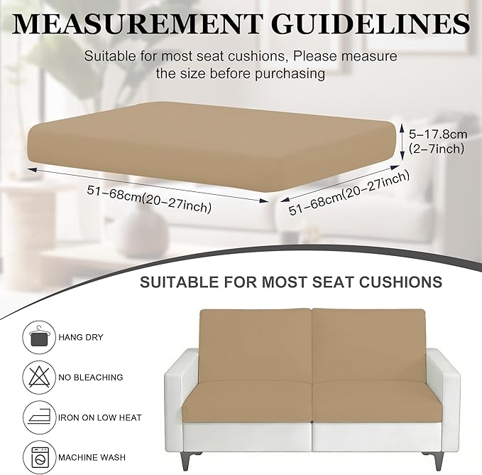 4Pcs Patio Stretch Cushion Covers, Outdoor Sofa Replacement Cover Slipcovers