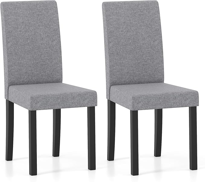 Giantex Upholstered Dining Chair Set of 2, Mid Century Modern Fabric Kitchen ...