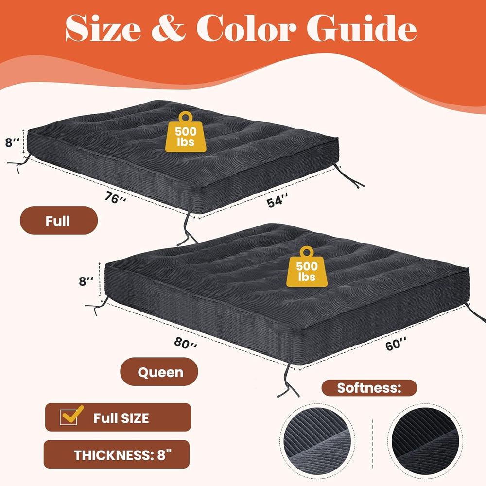 Erament Futon Mattress, Futons Sofa Bed Sleeper Couch Bed 8 Inch,Full Size Ma...