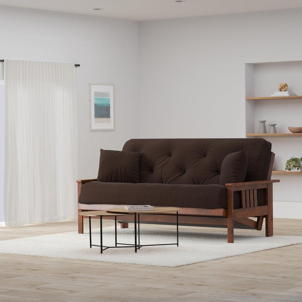 Nirvana Futons Stanford Futon Set - Queen Size, Frame, 8" Mattress, Micr...