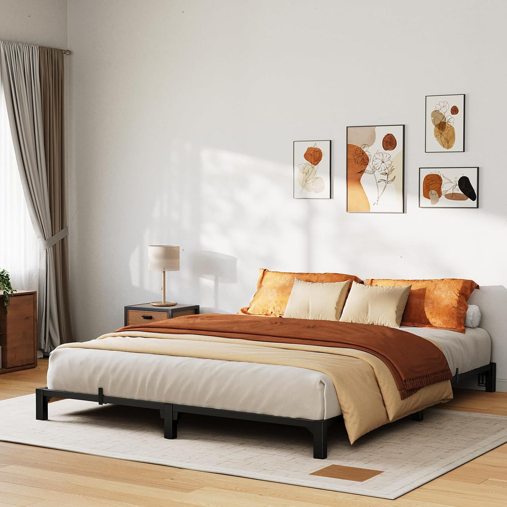 GarveeHome 6 in Queen Bed Frame, Heavy Duty Metal Platform Bed Frame with Dur...
