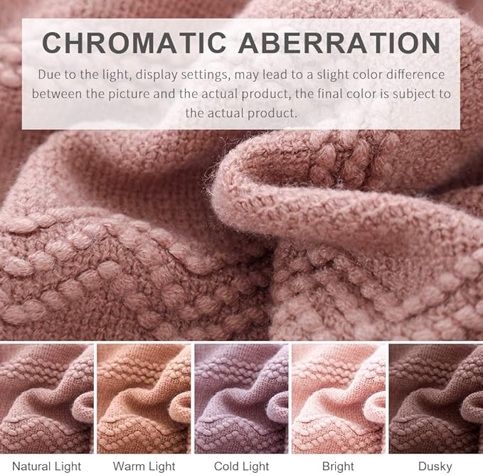 BOURINA Coral Pink Throw Blanket 50 x90 Inches Textured Solid Soft Sofa Throw