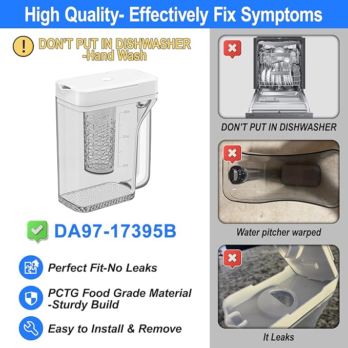 Upgraded DA97-17395B Refrigerator Water Pitcher Compatible