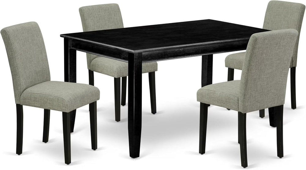 East West Furniture DUAB5-BLK-06 5 Piece Kitchen Table Set for 4 Includes a R...