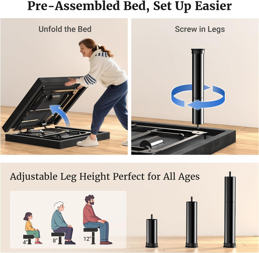 Tami Tami T600 Adjustable Bed Frame Split King Size with Remote & Massage...