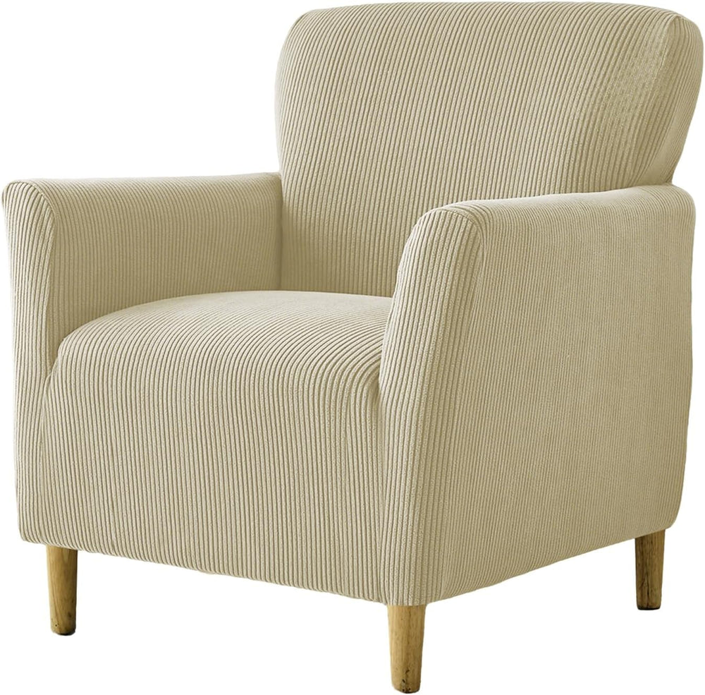 NILUOH Mid Century Modern Armchair Slipcover 1-Piece Stretch Jacquard Solid C...