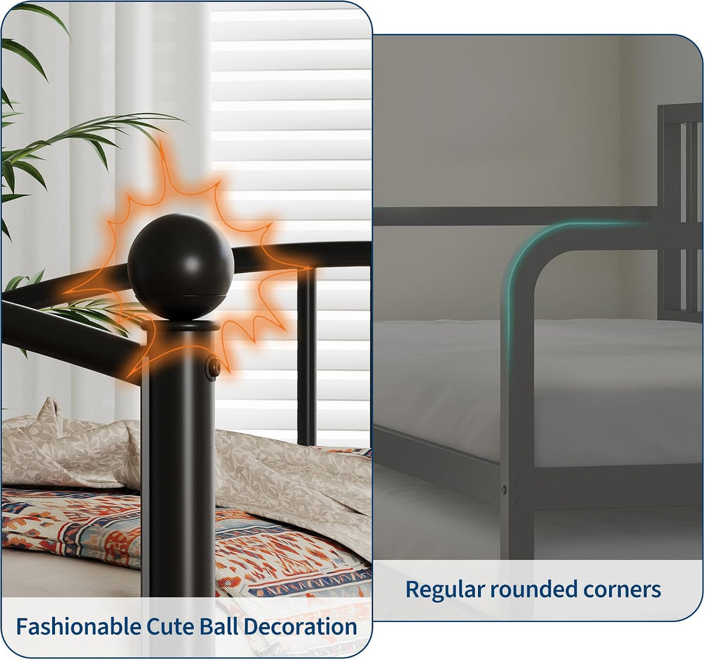 IDEALHOUSE Twin Daybed Without Trundle, Metal Twin Size Daybed, Steel Slat Su...