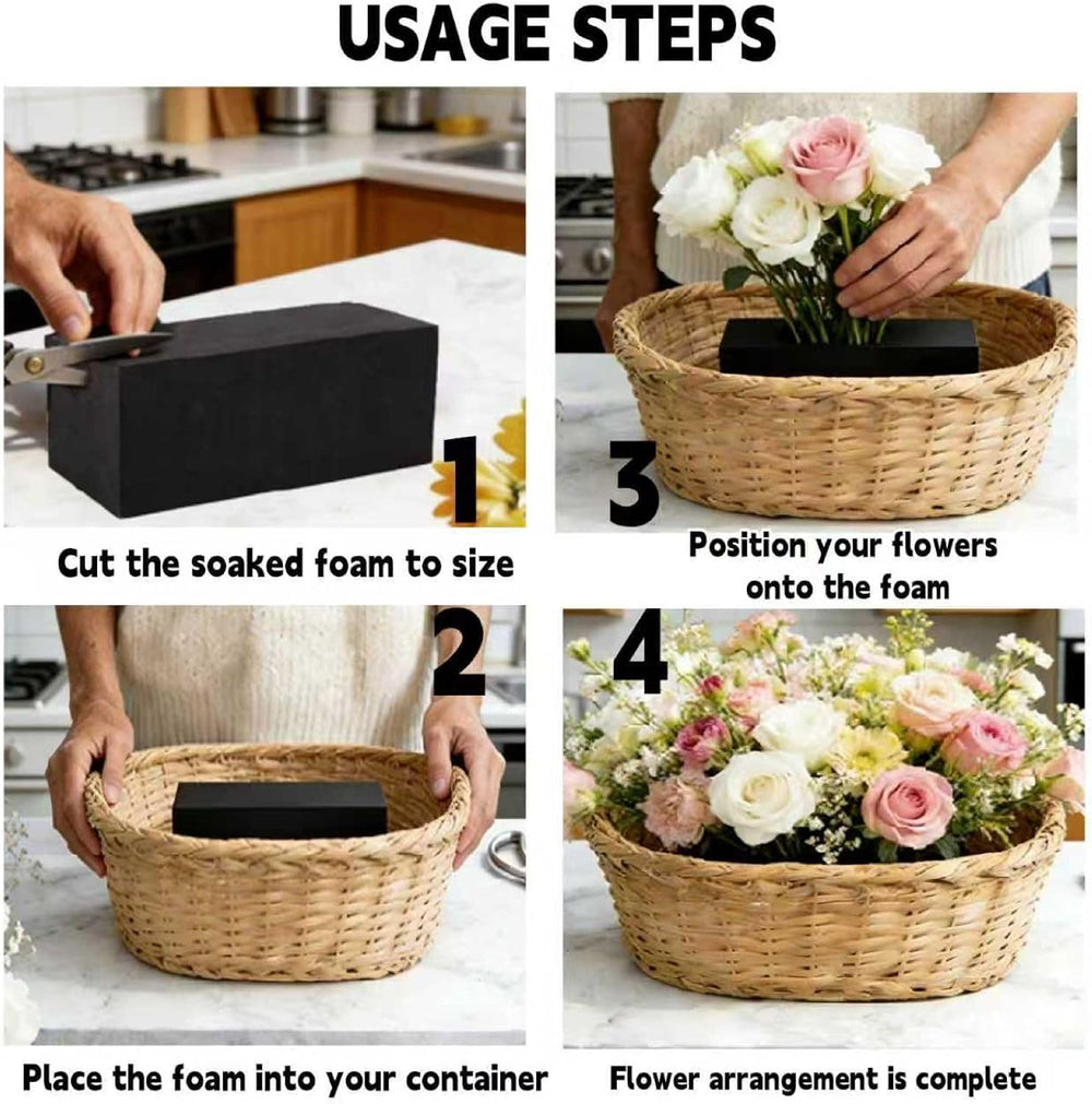 12 Piece Reusable Floral Foam Blocks, 11.8 x 4.7 x 2 Inch, Water Resistant, f...