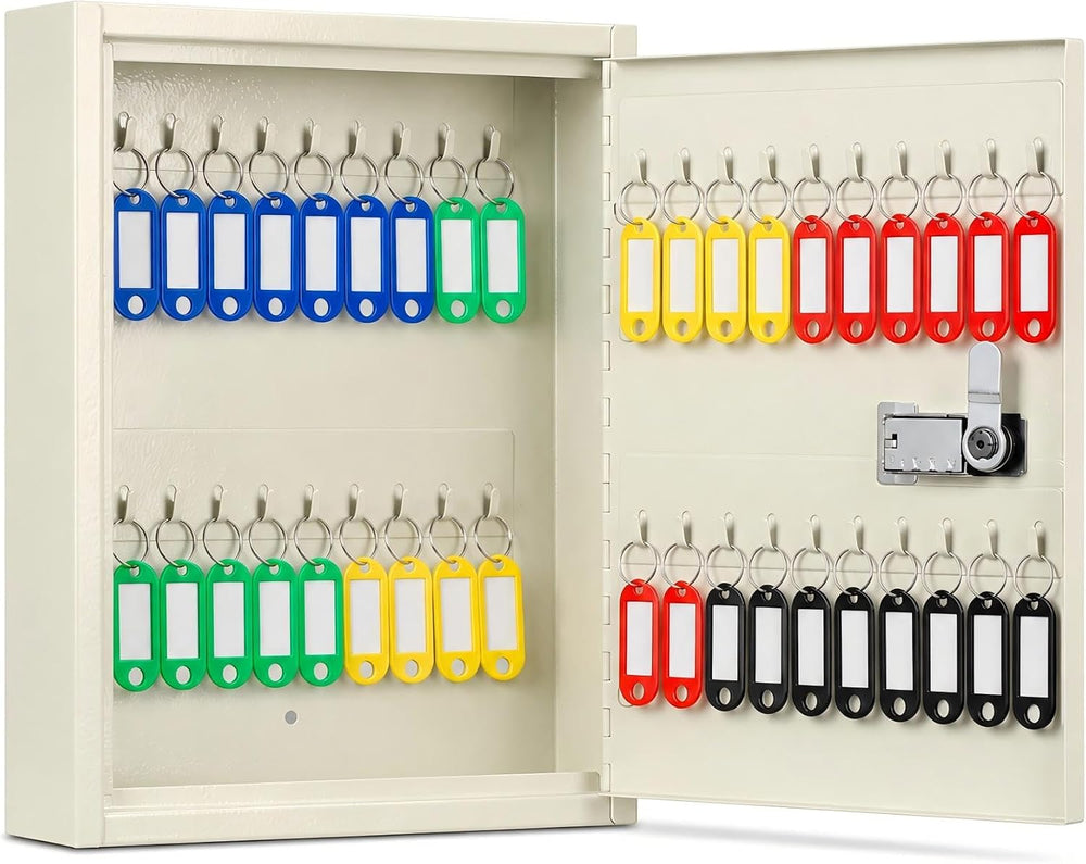 KYODOLED Key Box, 40-Key Lock Box with Combination Lock, Wall Mount, White